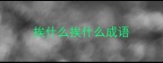 挨什么挨什么成语