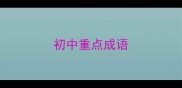 初中重点成语