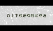 以上下成语有哪些成语