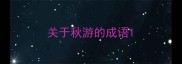 关于秋游的成语