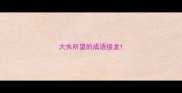 大失所望的成语接龙