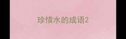 珍惜水的成语