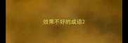 效果不好的成语