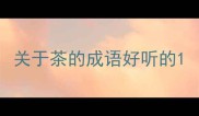 关于茶的成语好听的