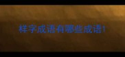 样字成语有哪些成语