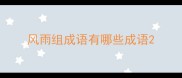 风雨组成语有哪些成语