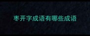 枣开字成语有哪些成语
