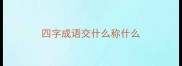 四字成语交什么称什么
