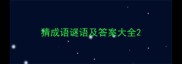 猜成语谜语及答案大全