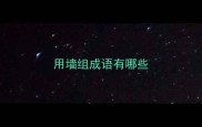 用墙组成语有哪些