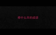 牵什么羊的成语