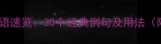 数字开头的成语速览30个经典例句及用法附记忆技巧