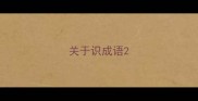 关于识成语