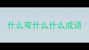 什么弯什么什么成语
