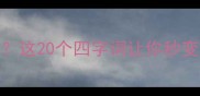 下后面接什么成语这20个四字词让你秒变表达高手附超全