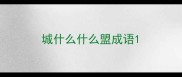 城什么什么盟成语