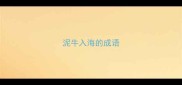 泥牛入海的成语