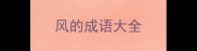 风的成语大全