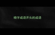 晓字成语开头的成语