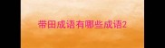 带田成语有哪些成语