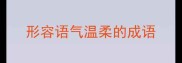 形容语气温柔的成语