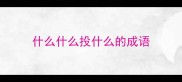 什么什么投什么的成语