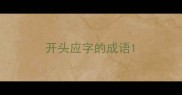 开头应字的成语