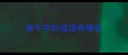 有牛字的成语有哪些