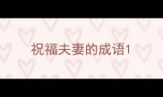 祝福夫妻的成语