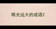 眼光远大的成语