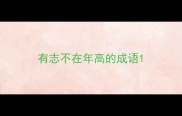 有志不在年高的成语