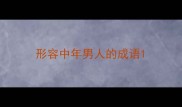 形容中年男人的成语