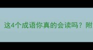四个大组成的成语趣味这4个成语你真的会读吗附正确读音和用法指南