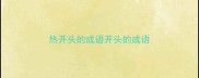 热开头的成语开头的成语
