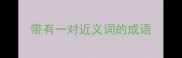 带有一对近义词的成语