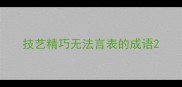 技艺精巧无法言表的成语