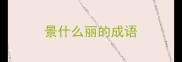 景什么丽的成语