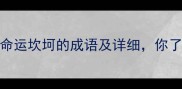 10个形容命运坎坷的成语及详细你了解几个
