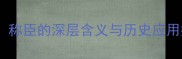 成语称臣的深层含义与历史应用探析