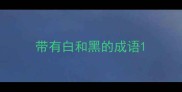 带有白和黑的成语