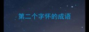 第二个字怀的成语