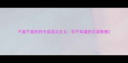 不差不差的四字成语及含义你不知道的汉语智慧