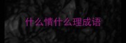什么情什么理成语