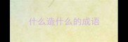 什么造什么的成语