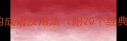 带即字的成语及用法附20个经典案例