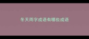 冬天雨字成语有哪些成语