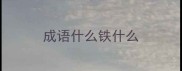 成语什么铁什么