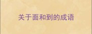 关于面和到的成语