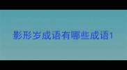 影形岁成语有哪些成语