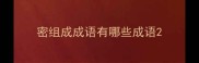 密组成成语有哪些成语